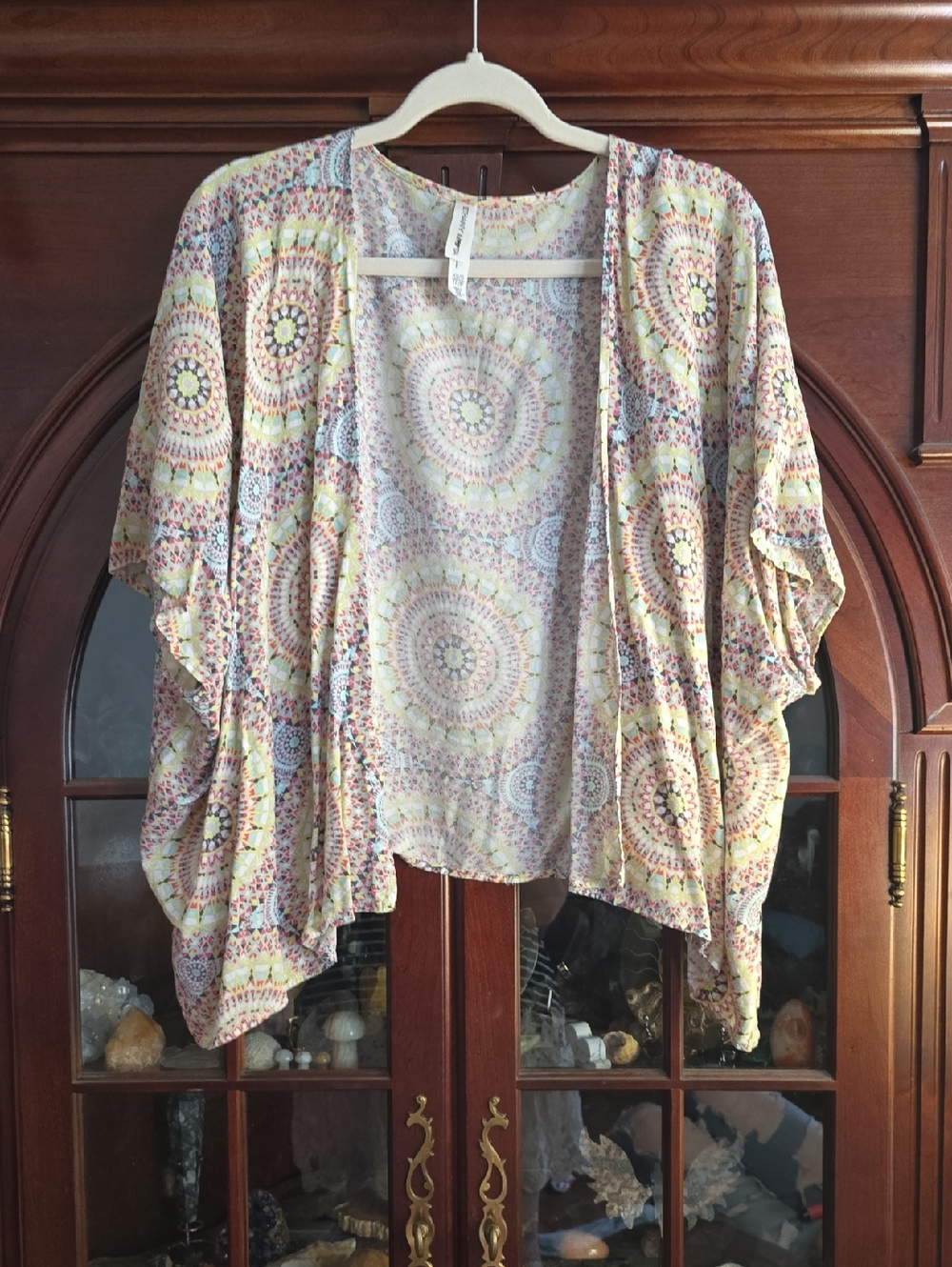 Bethany Mota Pastel Multi-Color Mandala Open-Front Kimono